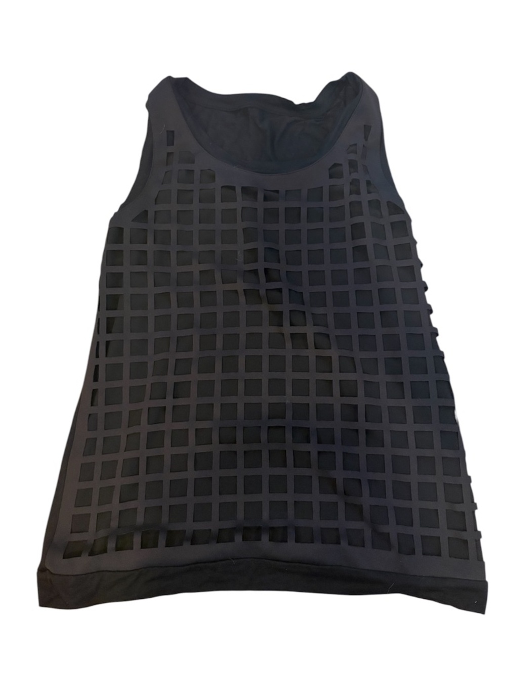 Black Tank Top with Square Cutout Design